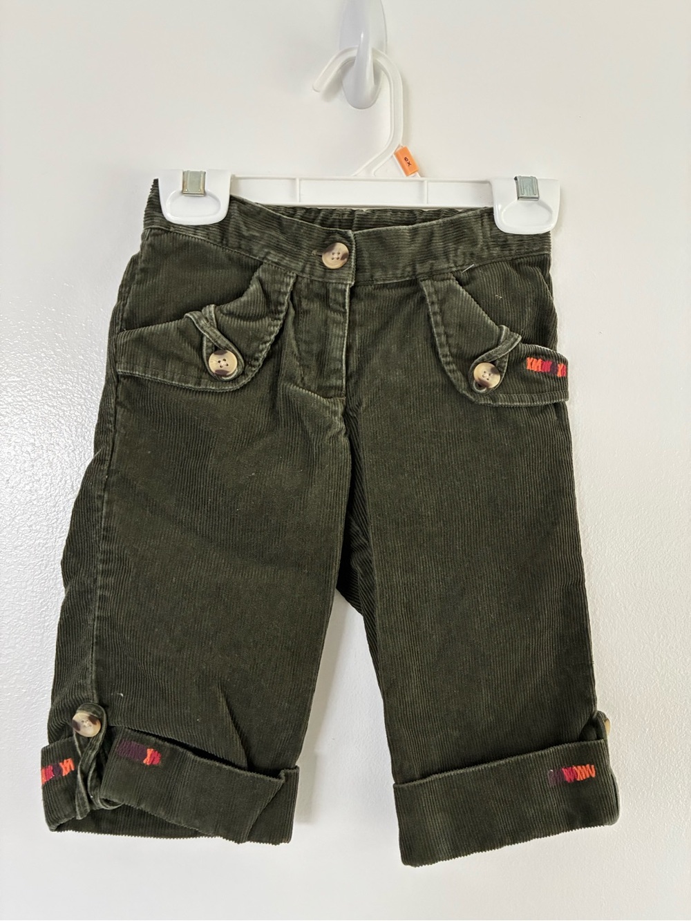 Gymboree Olive Green Corduroy Shorts with Button Details